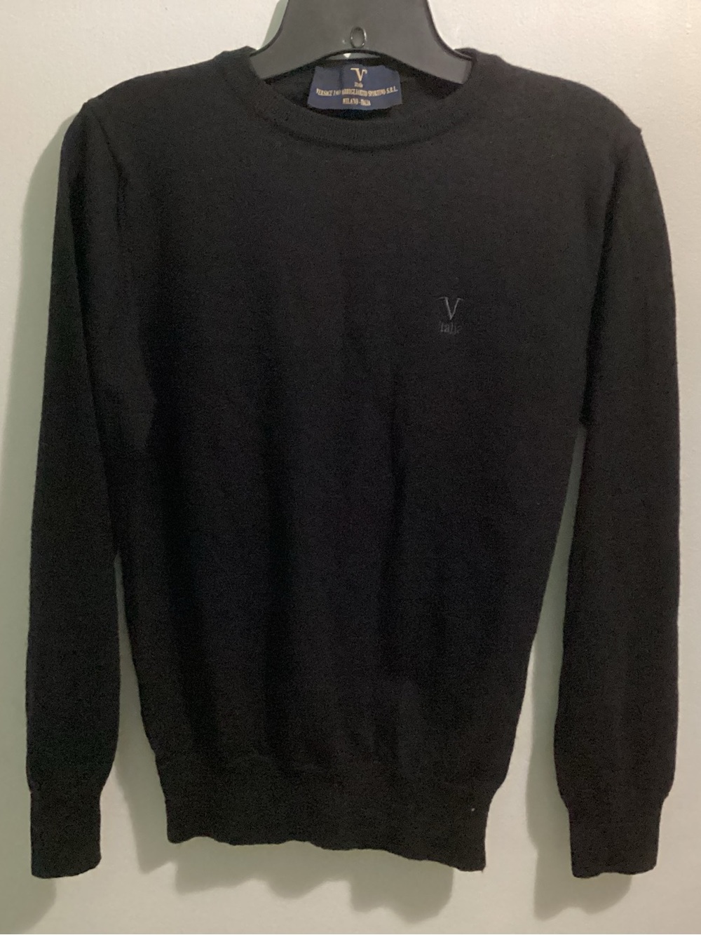 Rare vintage Versace Black Men’s Crewneck Sweater with Subtle Logo